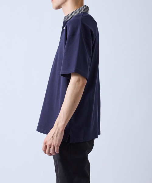 JUNRED(ジュンレッド)の「チェック襟切り替えポロシャツ(Tシャツ/カットソー・メンズ・ネイビー/ホワイト・L/M/LL)」の14枚目の写真
