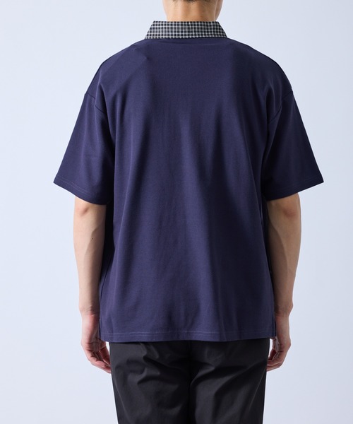 JUNRED(ジュンレッド)の「チェック襟切り替えポロシャツ(Tシャツ/カットソー・メンズ・ネイビー/ホワイト・L/M/LL)」の15枚目の写真