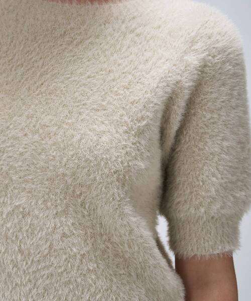 cloenc（クロエンス）の「【手洗い可】フェザーヤーンハーフスリーブニット（ニット/セーター・レディース・ナチュラル/ブラウン系/ピンク・02）」の9枚目の写真