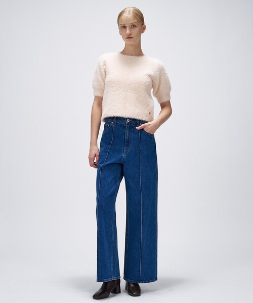 cloenc（クロエンス）の「【手洗い可】フェザーヤーンハーフスリーブニット（ニット/セーター・レディース・ナチュラル/ブラウン系/ピンク・02）」の10枚目の写真