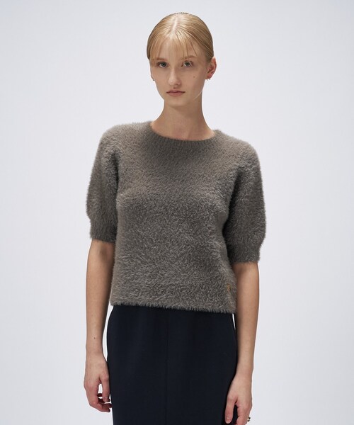 cloenc（クロエンス）の「【手洗い可】フェザーヤーンハーフスリーブニット（ニット/セーター・レディース・ナチュラル/ブラウン系/ピンク・02）」の16枚目の写真