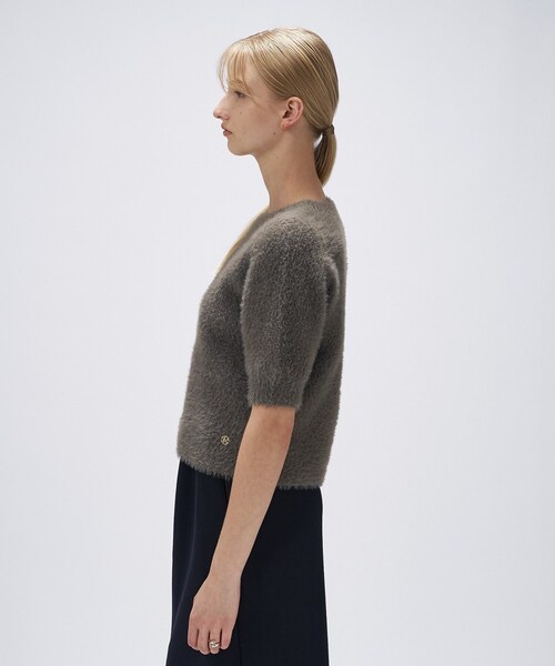 cloenc（クロエンス）の「【手洗い可】フェザーヤーンハーフスリーブニット（ニット/セーター・レディース・ナチュラル/ブラウン系/ピンク・02）」の17枚目の写真