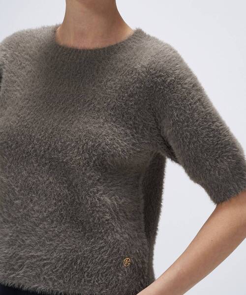 cloenc（クロエンス）の「【手洗い可】フェザーヤーンハーフスリーブニット（ニット/セーター・レディース・ナチュラル/ブラウン系/ピンク・02）」の20枚目の写真