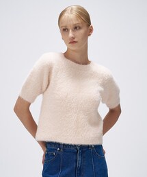 cloenc | 【手洗い可】フェザーヤーンハーフスリーブニット(ニット/セーター)