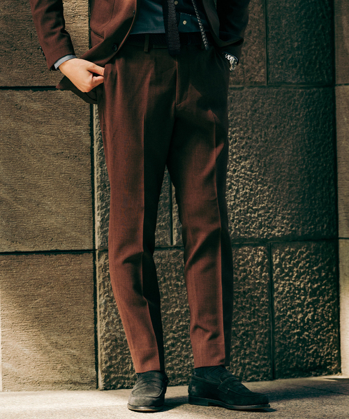 EDIFICE（エディフィス）の「ドライダブルクロス スラックス【セットアップ着用可能】（スラックス・メンズ・チャコールグレー/ネイビー/ブラウン・X-SMALL/SMALL/MEDIUM/LARGE/X-LARGE/XX-LARGE）」の2枚目の写真