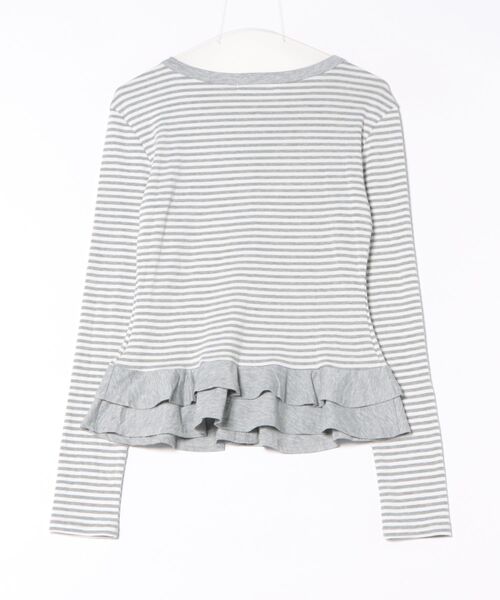 almo(アルモ)の「【LAMPOON】フリルウエストボーダーカーディガン(カーディガン/ボレロ・レディース・ライトグレー/ダークグレー/ホワイト・LARGE/MEDIUM/SMALL)」の16枚目の写真