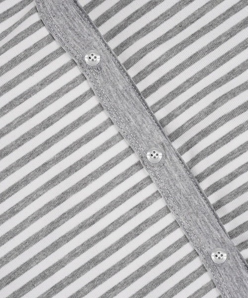 almo(アルモ)の「【LAMPOON】フリルウエストボーダーカーディガン(カーディガン/ボレロ・レディース・ライトグレー/ダークグレー/ホワイト・LARGE/MEDIUM/SMALL)」の4枚目の写真