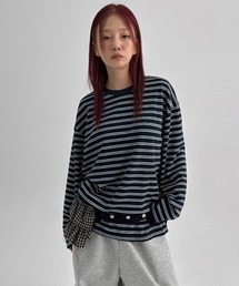 Monoha ストライプ 長袖Tシャツ ネイビー SncQuqJsoVwp.jpg?width=768