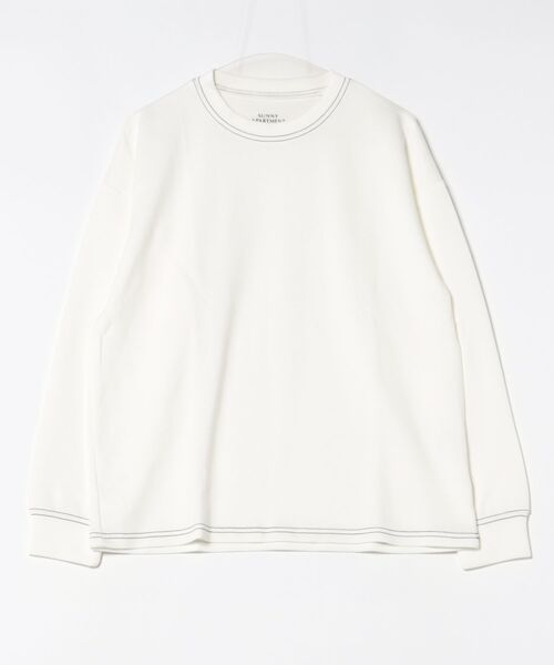 8(eight)(エイト)の「ワイドシルエット配色ステッチクルーロンT(Tシャツ/カットソー・メンズ・オフホワイト/スミクロ/ライトベージュ/ブラック・LARGE/MEDIUM/X-LARGE)」の1枚目の写真