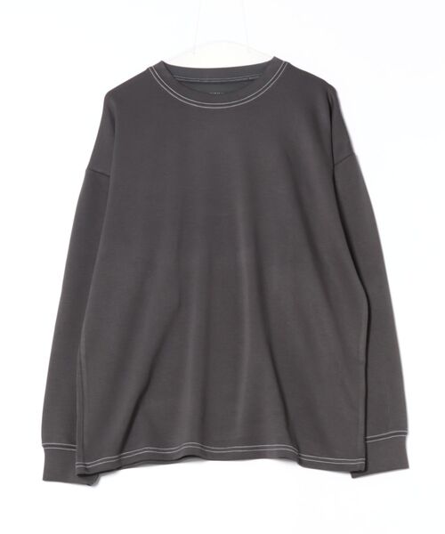 8(eight)(エイト)の「ワイドシルエット配色ステッチクルーロンT(Tシャツ/カットソー・メンズ・オフホワイト/スミクロ/ライトベージュ/ブラック・LARGE/MEDIUM/X-LARGE)」の3枚目の写真