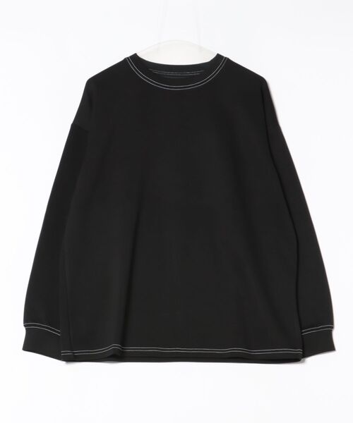 8(eight)(エイト)の「ワイドシルエット配色ステッチクルーロンT(Tシャツ/カットソー・メンズ・オフホワイト/スミクロ/ライトベージュ/ブラック・LARGE/MEDIUM/X-LARGE)」の2枚目の写真