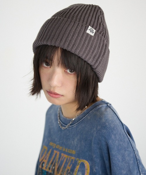 PBLIM(ページボーイリム)の「《UNISEX》ニットワッチキャップ(ニットキャップ/ビーニー・レディース・チャコールグレー/オフホワイト/ブラック・FREE)」の15枚目の写真