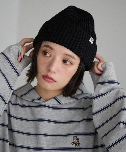 PBLIM(ページボーイリム)の「《UNISEX》ニットワッチキャップ(ニットキャップ/ビーニー・レディース・チャコールグレー/オフホワイト/ブラック・FREE)」の18枚目の写真