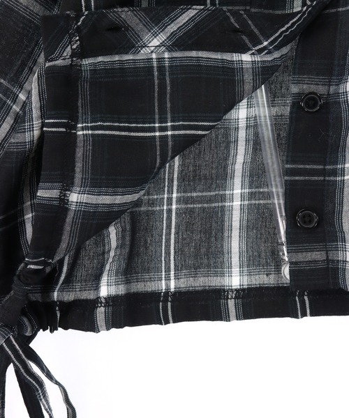 ANAP kids（アナップキッズ）の「サイド シャーリング チェックシャツ【ジュニアお揃い】（シャツ/ブラウス・キッズ・ベージュ/ブラウン/ブラック・110/130/120）」の5枚目の写真