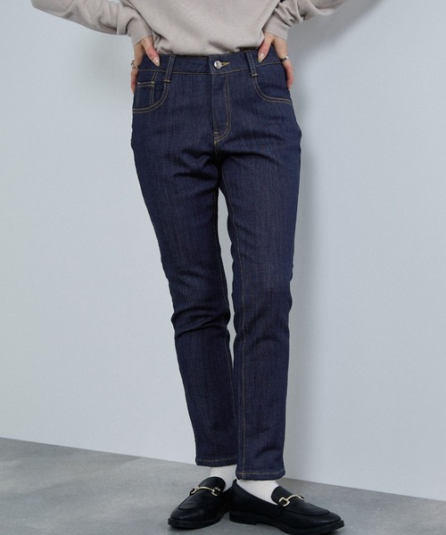 NAVY(ネイビー)の「nAvy マックヒート裏起毛ストレートパンツ(デニムパンツ・レディース・ブルー系2/ブラック/ブルー系1/チャコール・M/L/S/XS)」の3枚目の写真
