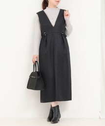 NOLLEY’S | メランジヘリンボンツィードサイドベルトワンピース(ワンピース)