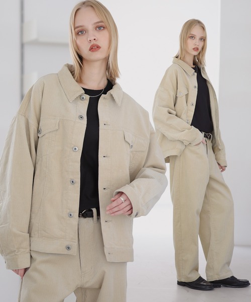 ASTRONOMY(アストロノミー)の「【セットアップ 2点セット】デニム/コーデュロイ トラッカージャケット+ワイドデニムパンツ(セットアップ・メンズ・ネイビー/ブラウン/グレー/ブルー/ブラック系1/ブラウン系1/ブラック/カーキ系1/アイボリー系1・XL/M/S/L)」の7枚目の写真