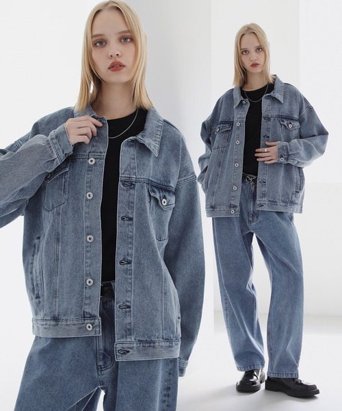 ASTRONOMY(アストロノミー)の「【セットアップ 2点セット】デニム/コーデュロイ トラッカージャケット+ワイドデニムパンツ(セットアップ・メンズ・ネイビー/ブラウン/グレー/ブルー/ブラック系1/ブラウン系1/ブラック/カーキ系1/アイボリー系1・XL/M/S/L)」の9枚目の写真