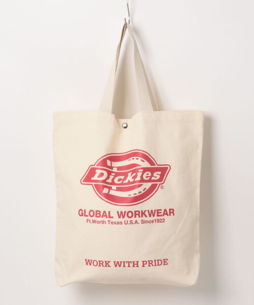 Dickies（ディッキーズ）の「《Dickies（ディッキーズ）》CANVAS  TOTE BAG（ショルダーバッグ・レディース・レッド/オフホワイト・FREE）」の2枚目の写真