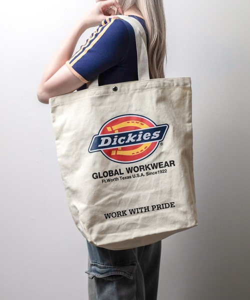 Dickies（ディッキーズ）の「《Dickies（ディッキーズ）》CANVAS  TOTE BAG（ショルダーバッグ・レディース・レッド/オフホワイト・FREE）」の9枚目の写真