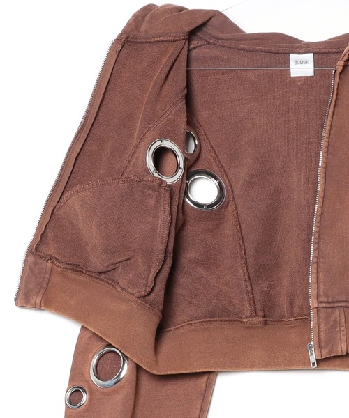 ROYAL FLASH（ロイヤルフラッシュ）の「MITSUKI/ミツキ/EYELET HOODIEＥ（パーカー・レディース・キャメル/ブラック・F）」の4枚目の写真