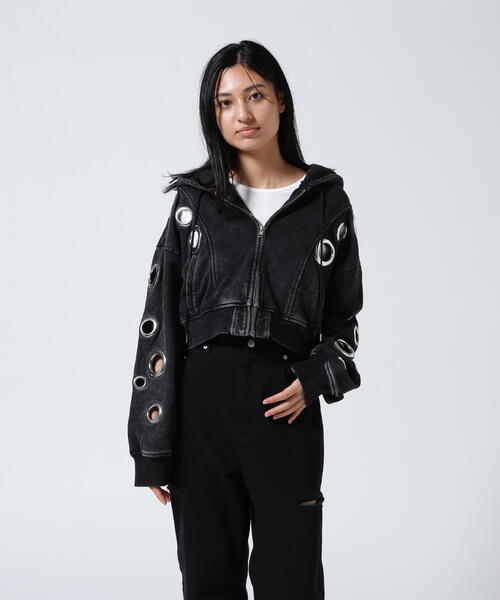 ROYAL FLASH（ロイヤルフラッシュ）の「MITSUKI/ミツキ/EYELET HOODIEＥ（パーカー・レディース・キャメル/ブラック・F）」の20枚目の写真