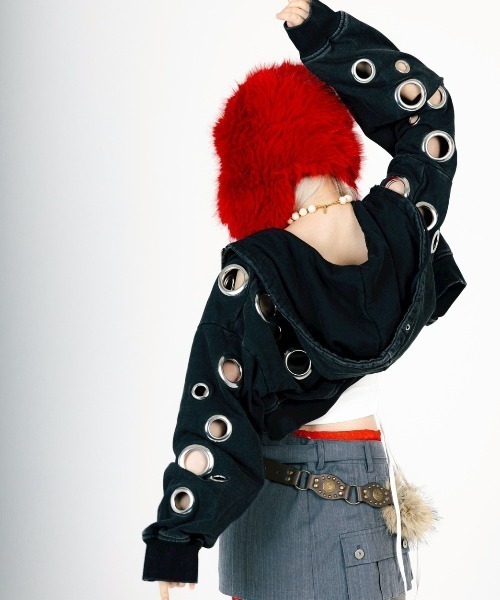 ROYAL FLASH（ロイヤルフラッシュ）の「MITSUKI/ミツキ/EYELET HOODIEＥ（パーカー・レディース・キャメル/ブラック・F）」の19枚目の写真