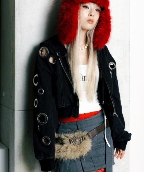 ROYAL FLASH（ロイヤルフラッシュ）の「MITSUKI/ミツキ/EYELET HOODIEＥ（パーカー・レディース・キャメル/ブラック・F）」の18枚目の写真