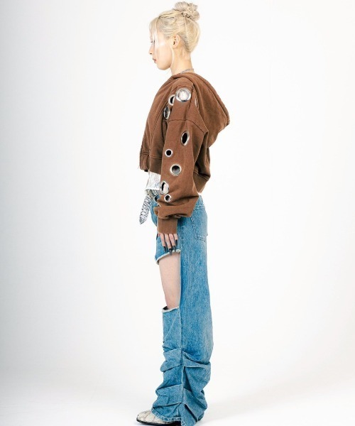 ROYAL FLASH（ロイヤルフラッシュ）の「MITSUKI/ミツキ/EYELET HOODIEＥ（パーカー・レディース・キャメル/ブラック・F）」の11枚目の写真