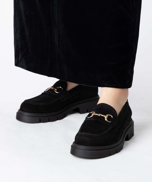 CORSO ROMA,9(コルソローマ)の「CORSO ROMA 9 OLGA 1821 BIT LOAFER コルソローマ オルガ スエード ビットローファー ローファー(ローファー・レディース・ブラウン/ブラック・37/39/38/36)」の1枚目の写真