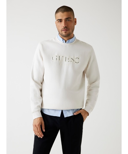 Guess（ゲス）の「Crew Neck Basic Sweatshirt スウェット（スウェット・メンズ・ブラック/ホワイト・X-LARGE/SMALL/LARGE/MEDIUM）」の2枚目の写真