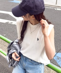 【U.S. POLO ASSN.】ワンポイント刺繍 ソフトタッチタンクトップ