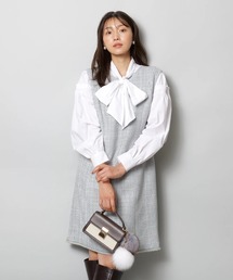 JUSGLITTY（ジャスグリッティー）の「配色プリーツプリントワンピース