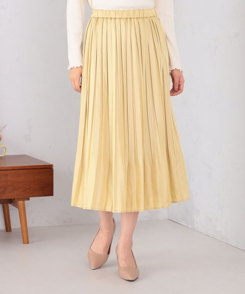 GALLORIA（ギャローリア）の「裾消しプリーツスカート（スカート・レディース・モカ/マスタード/ネイビー・S/M/L/LL）」の3枚目の写真