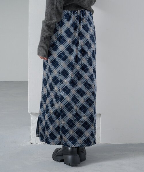 チェックベロアスカート（スカート）｜Kastane（カスタネ）の