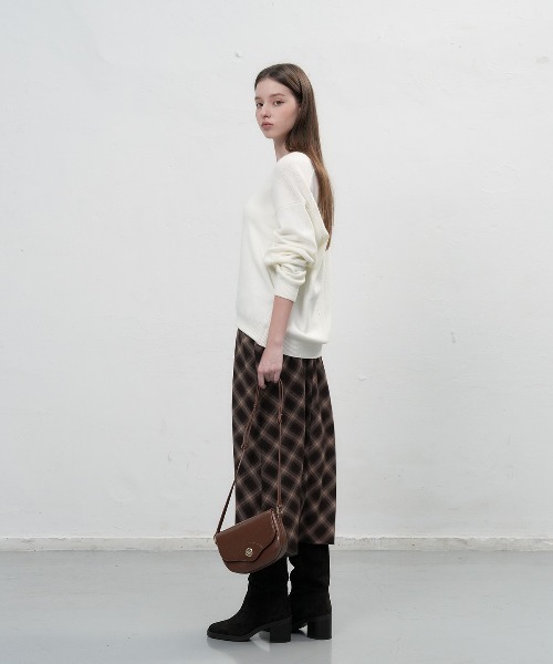 GENERAL IDEA（ジェネラルアイデア）の「【GENERAL IDEA】ビンテージチェックロングスカート / VINTAGE CHECK LONG SKIRT（スカート・レディース・ブラウン・L/M/S）」の6枚目の写真