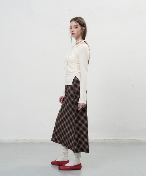 GENERAL IDEA（ジェネラルアイデア）の「【GENERAL IDEA】ビンテージチェックロングスカート / VINTAGE CHECK LONG SKIRT（スカート・レディース・ブラウン・L/M/S）」の7枚目の写真