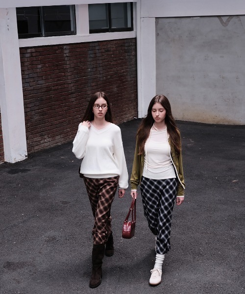 GENERAL IDEA（ジェネラルアイデア）の「【GENERAL IDEA】ビンテージチェックロングスカート / VINTAGE CHECK LONG SKIRT（スカート・レディース・ブラウン・L/M/S）」の10枚目の写真