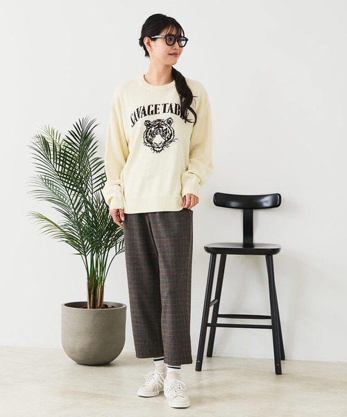 fort point(フォーポイント)の「【C-FORT POINT/フォートポイント】トラ柄 ジャガードニット(ニット/セーター・レディース・ブラウン/ワイン/アイボリー・FREE)」の6枚目の写真