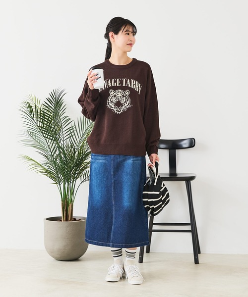 fort point(フォーポイント)の「【C-FORT POINT/フォートポイント】トラ柄 ジャガードニット(ニット/セーター・レディース・ブラウン/ワイン/アイボリー・FREE)」の18枚目の写真
