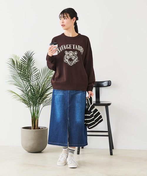 fort point(フォーポイント)の「【C-FORT POINT/フォートポイント】トラ柄 ジャガードニット(ニット/セーター・レディース・ブラウン/ワイン/アイボリー・FREE)」の19枚目の写真