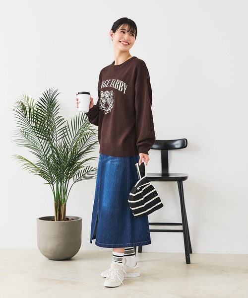 fort point(フォーポイント)の「【C-FORT POINT/フォートポイント】トラ柄 ジャガードニット(ニット/セーター・レディース・ブラウン/ワイン/アイボリー・FREE)」の20枚目の写真