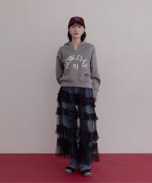 Eimee Law（エイミーロウ）の「サガラ刺繍コンパクトフーディー（パーカー・レディース・アイボリー/グレー/ブラック・FREE）」の12枚目の写真