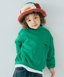 p.premier | 【ジュニア対応】裏起毛モックネックポケットトレーナー(スウェット)