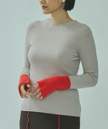 BICOLOR RIB KNIT TOP