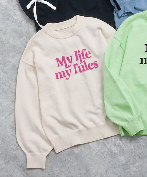 algy（アルジー）の「ロゴスムースニット（ニット/セーター・キッズ・ミント/ブラック/オフホワイト・SMALL/XX-SMALL/X-SMALL/MEDIUM）」の2枚目の写真