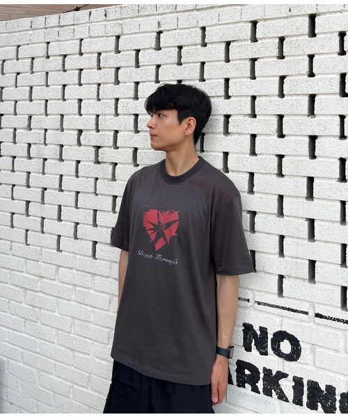 BER DE NOIR(ベールドノワール)の「ブレイクハートTシャツ(チャコール)(Tシャツ/カットソー・メンズ・その他・MEDIUM/LARGE)」の3枚目の写真