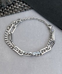 【新品・未使用】MULダブルチェーンブレスレット M.U.L.】ダイヤモンドプレートダブルBチェーンブレスレット MULA117