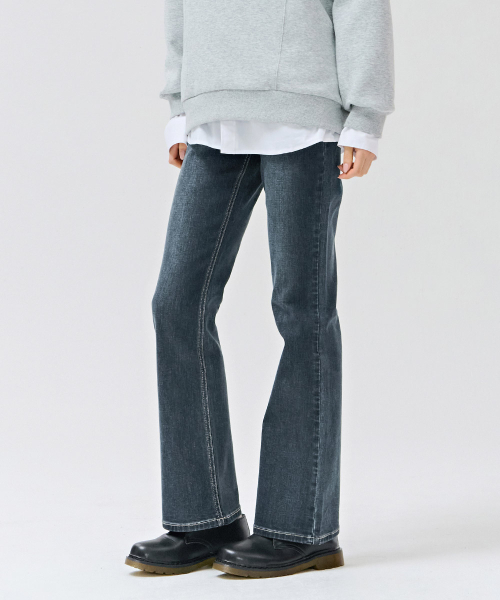 CHASECULT（チェイスカルト）の「女性ヒドゥンバンディングブーツカットデニムパンツ-DERG2363B04（デニムパンツ・レディース・ネイビー・70/76/74/67）」の2枚目の写真