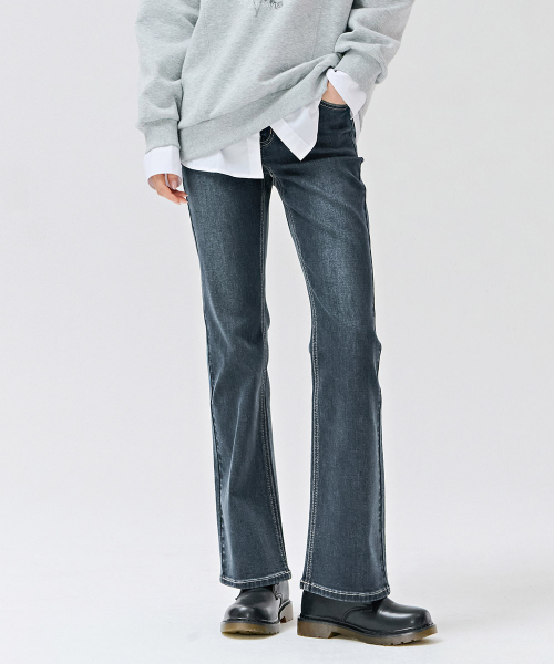 CHASECULT（チェイスカルト）の「女性ヒドゥンバンディングブーツカットデニムパンツ-DERG2363B04（デニムパンツ・レディース・ネイビー・70/76/74/67）」の3枚目の写真